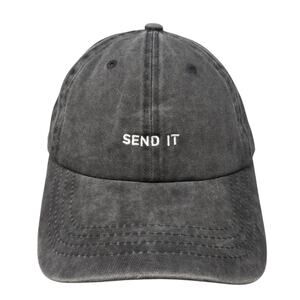 Send It Slideback Baseball Cap Gray One Size Adjustable Embroidered Dad Brand